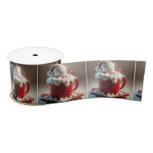 Ruban En Satin Marshmallow Snowman Dans Chocolat Chaud (Bobine)