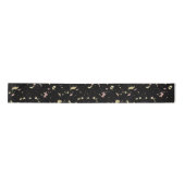 Ruban En Satin Matte Gold et Rose Gold Flakes Noir (Devant)