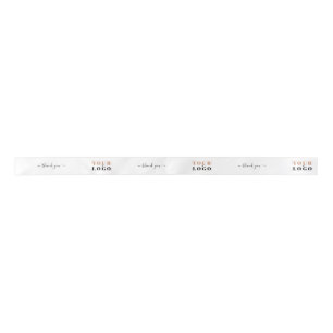 Ruban En Satin Merci Script Votre Entreprise Logo Blanc