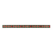 Ruban En Satin Merry Christmas Red Green Plaid Tartan Gift (Devant)