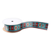 Ruban En Satin Mesas Sud-Ouest Retro Vibe Turquoise & Rouge (Bobine)