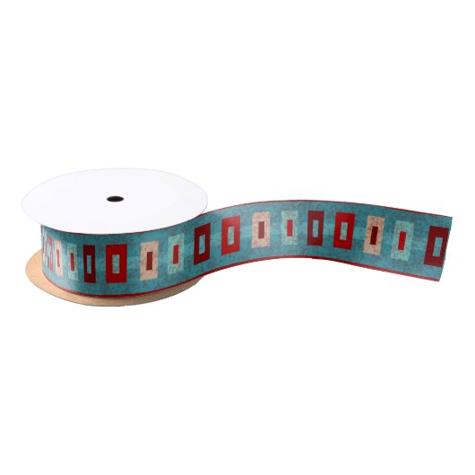 Ruban En Satin Mesas Sud-Ouest Retro Vibe Turquoise & Rouge (Bobine)