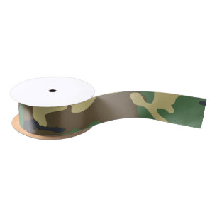 Ruban En Satin Militaires verts et bruns camouflés