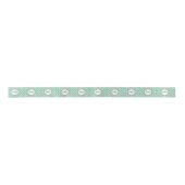 Ruban En Satin Mint Green Grey Quatrefoil Nom Monogramme Laurel (Devant)