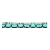 Ruban En Satin Mint Turquoise Aqua Blue Paris Tour Eiffel (Devant)