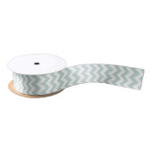 Ruban En Satin Mint vert et blanc moderne Chevron (Bobine)