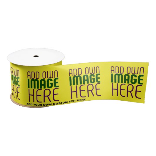 RUBAN EN SATIN MODELE DE TEXTE D'IMAGE JAUNE CLAIR ÉDITABLE MODER (Bobine)