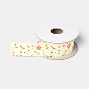 Ruban En Satin Modèle floral de printemps