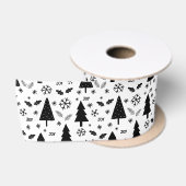 Ruban En Satin Modèles d'arbres de Noël modernes (Bobine)