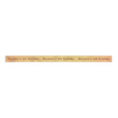 Ruban En Satin Modern Simple Script Gold Nom personnalisé Anniver (Devant)