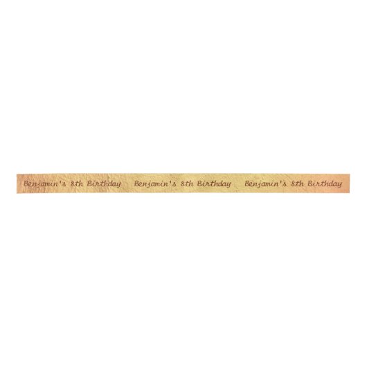 Ruban En Satin Modern Simple Script Gold Nom personnalisé Anniver (Devant)