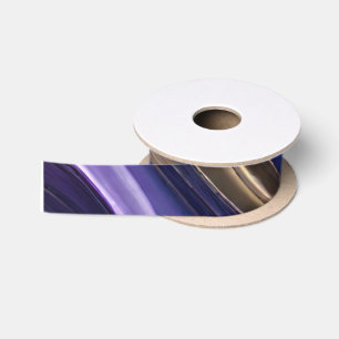 Ruban En Satin Moderne Abstrait - Bleu Violet et Or