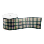 Ruban En Satin Moderne Noir écossais Tartan Plaid Classique Bleu (Bobine)