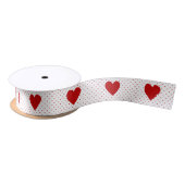 Ruban En Satin Monogramme d'Arrière - plan blanc bleu Polka perso (Bobine)