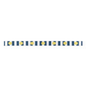 Ruban En Satin Monogramme jaune Motif rayé blanc et marine (Devant)