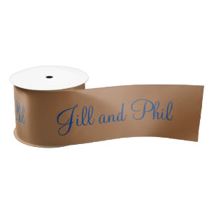 Ruban En Satin Monogramme Mariage de cuivre
