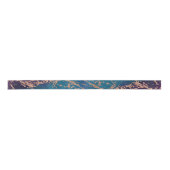 Ruban En Satin Moody Luxe Marble | Profond violet et Turquoise or (Devant)