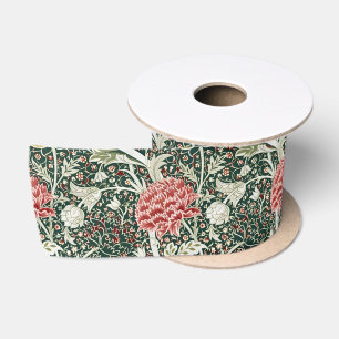 Ruban En Satin Morris Cray Vintage Blossom Dessin Floral Vert