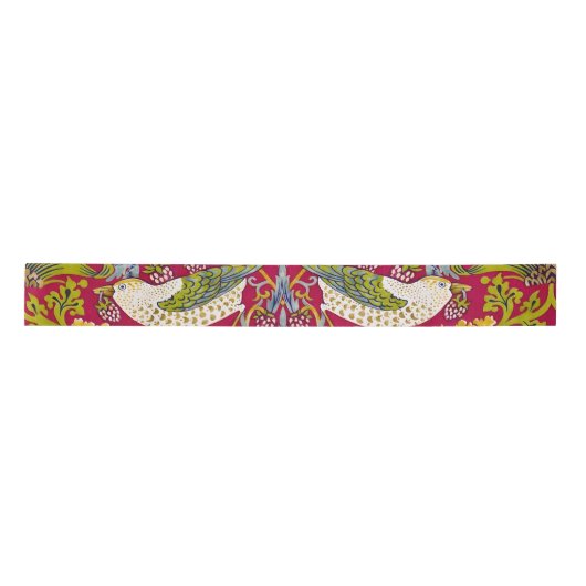 Ruban En Satin Morris Red Arrière - plan Strawberry Thief Motif (Devant)