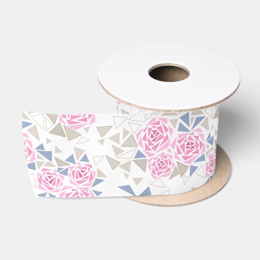 Ruban En Satin Mosaïque, fleurs (Bobine)