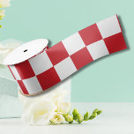 Ruban En Satin Moteur de feu rouge et blanc À damiers Vintage<br><div class="desc">Moteur de feu rouge et blanc À damiers Vintage</div>
