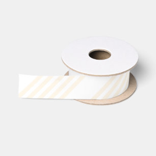 Ruban En Satin Motif à cinq rayures beige et blanc