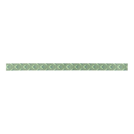 Ruban En Satin Motif à échelle à rayures vert olive (Devant)