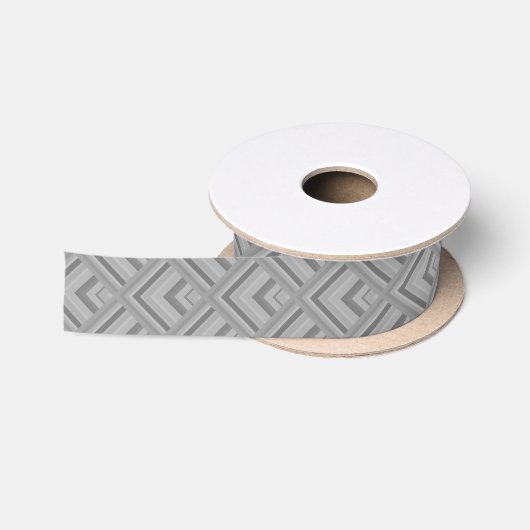 Ruban En Satin Motif à échelle grise (Bobine)