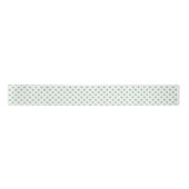 Ruban En Satin Motif à points Polka vert et blanc (Devant)