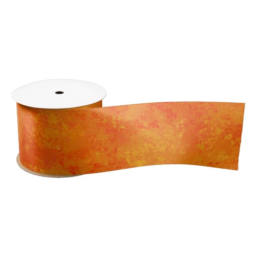 Ruban En Satin Motif Abstrait orange (Bobine)