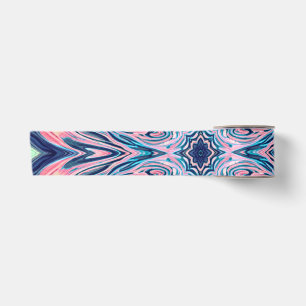 Ruban En Satin motif agate corail océanique