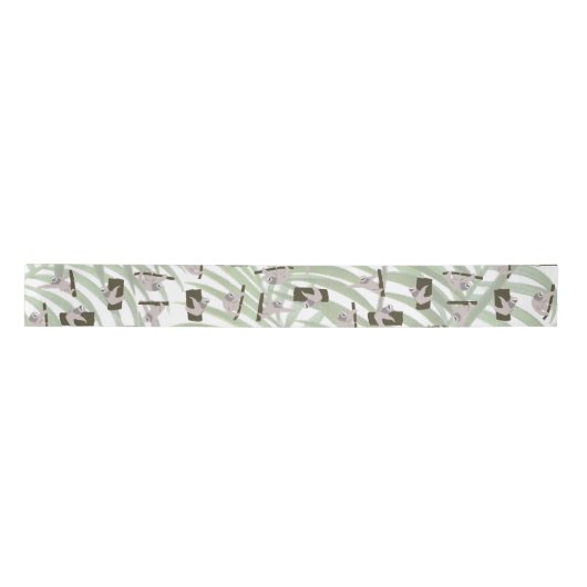 Ruban En Satin Motif animal mignon Sloth en forêt sauvage (Devant)