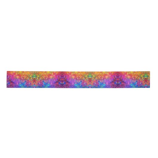 Ruban En Satin Motif arc-en-ciel en verre tendu (Devant)