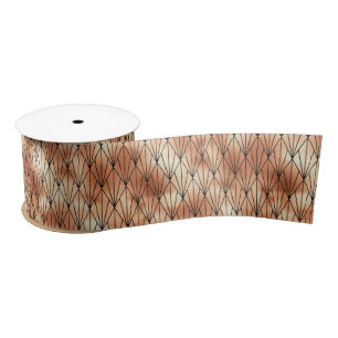 Ruban En Satin Motif Art déco or rose et diamants noirs