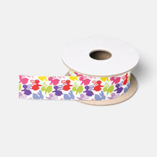 Ruban En Satin motif avec des lapins de Pâques