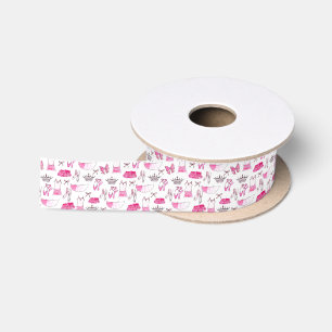 Ruban En Satin Motif Ballerina en aquarelle