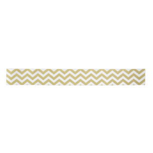 Ruban En Satin Motif blanc de Chevron de feuille d'or