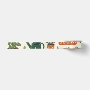 Ruban En Satin Motif botanique de jardin de tomates et d'herbes e