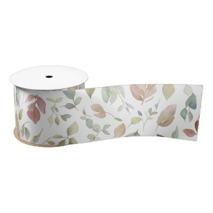 Ruban En Satin Motif botanique Feuille aquarelle