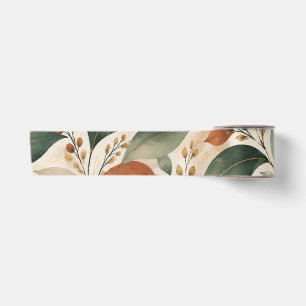 Ruban En Satin Motif botanique sans couture de feuilles à l'aquar