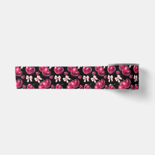 Ruban En Satin Motif Cerise Coquette Rose Esthétique 