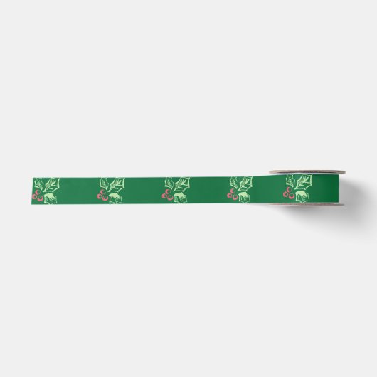 Ruban En Satin Motif Chalk Mistletoe (Devant)