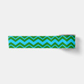 Ruban En Satin Motif chevron zigzag bleu vert (Devant)