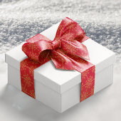 Ruban En Satin Motif classique Gold Red Snowflake