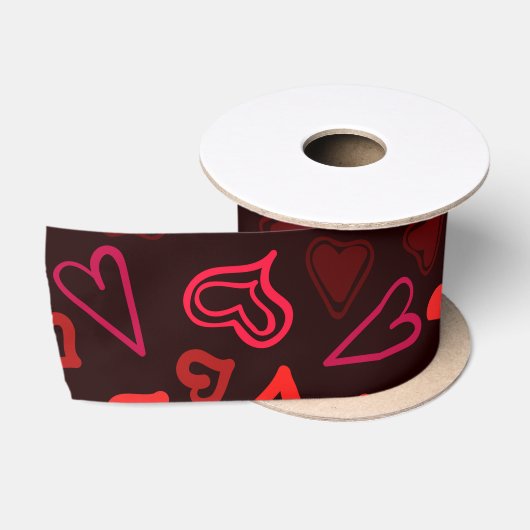 Ruban En Satin Motif Cœurs 29 (Bobine)