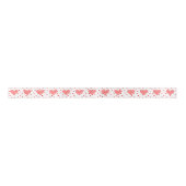 Ruban En Satin Motif Coeurs de Parties scintillant blanc et rouge (Devant)