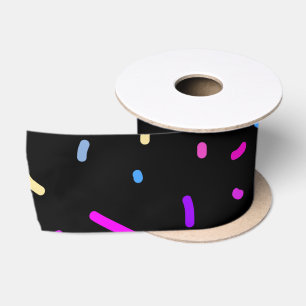 Ruban En Satin Motif Coloré Élégant Fête d'Été