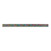 Ruban En Satin Motif coloré Houndstooth (Devant)