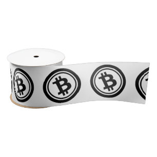 Ruban En Satin Motif crypto-monnaie avec bitcoin