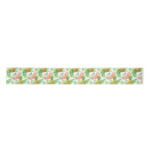 Ruban En Satin Motif d'aquarelle de jardin tropical (Devant)